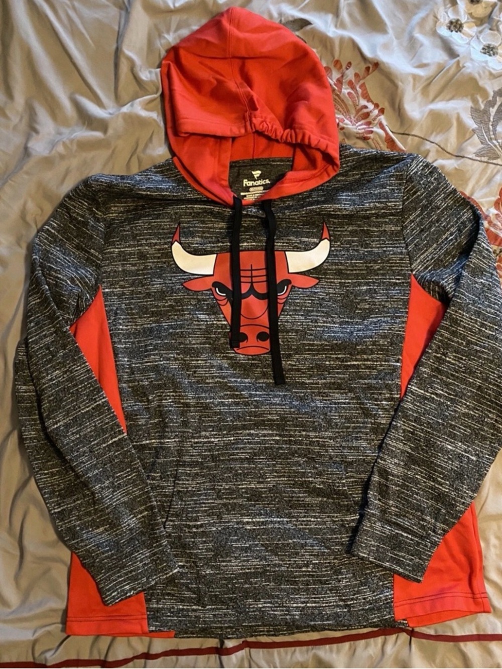 FANATICS CHICAGO BULLS GRAY RED PULLOVER NBA HOODIE MENS XL